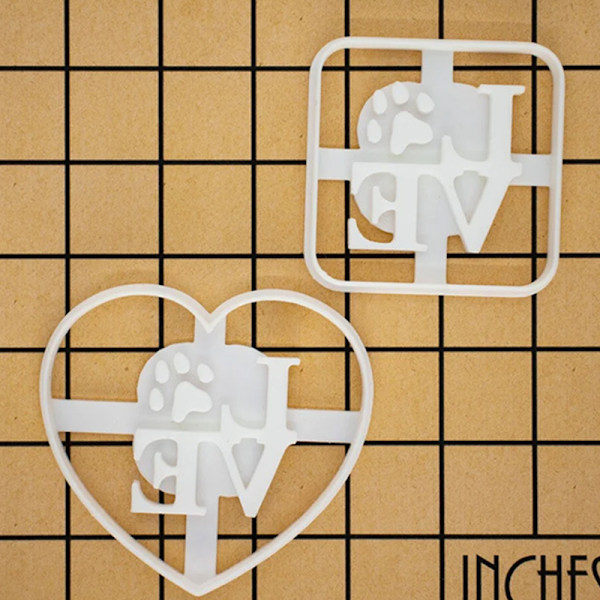 Cookie Cutter Stämpel Alla hjärtans dag Kärleksprägling Imponera pressande stencil Bakverktyg för kex gör-det-själv hantverk Round Heart