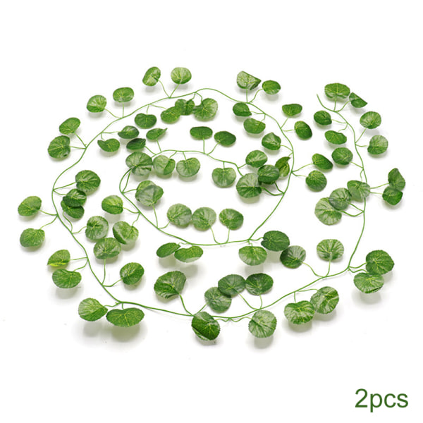 Paket med 2 växter Ivy Vine 80 blad konstgjord murgröna för kontorsheminredning Hitom Leaf