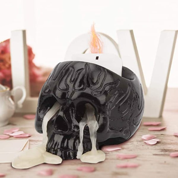 Skelett ljusstake skrämmande harts ljusstake hantverk för fest Halloween dekoration Tacitly Approve
