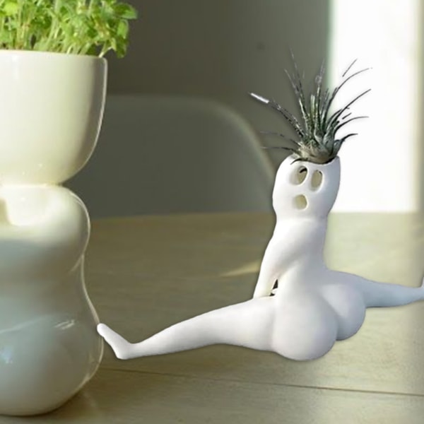 Funny Ghosts Resin Planter Ornament Resuable Airs Plant Display Pot för Fönster TV-skåp Flowerpot