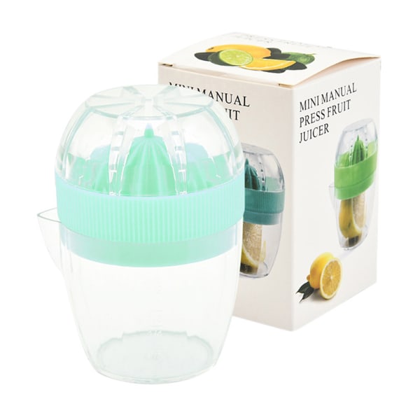 PP Plast Apelsin Juicer Citronpress Pressfrukt Juicing Cup Mini Manuell Juicer Green Color Box