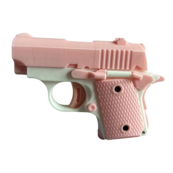 Bärbar mini pistolformad leksak Lättviktsdekompressionsleksakspresenter för vuxna barn Pink and White