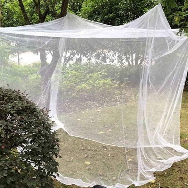 Campingnät Vitt mesh Bärbart fyrkantigt hopfällbart myggnät Myggnät Lätt utomhuscampingtält Sova Sommar White 3 220x200x200cm
