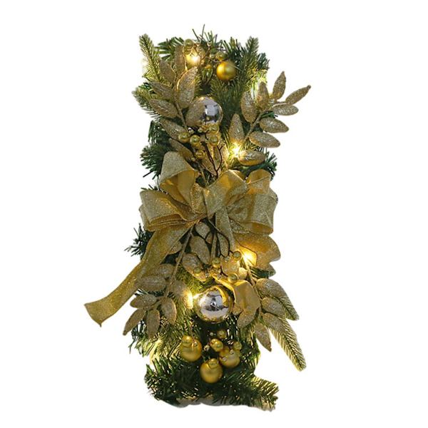 Sladdlös Prelit Stairway Swag Trim Lights Up Jultrappdekoration LED-krans Prelit Stairway Swag Trim Garland Golden A1pcs