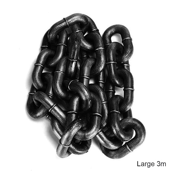 Rolig hundkoppel Simulering Livsliknande Järnkedja Lätt Plast Dragrep För Hundpromenader Black Large 3 M