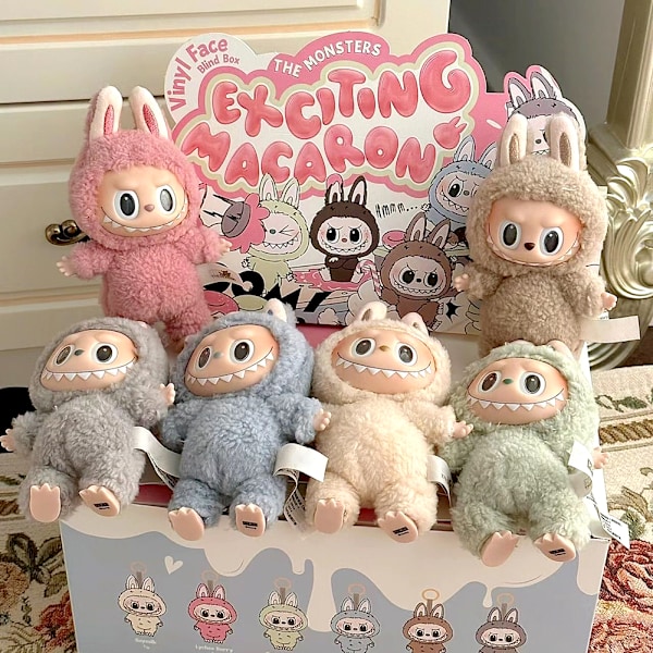THE-MONSTERS Spännande Macaron Vinyl Face Series Figurer Leksak Bedårande Vacker Personifierad Dockprydnad Chestnut Cocoa
