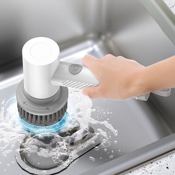 Handhåll Elektrisk rengöringsborste USB Laddning Köks Spis Diskbänk Scrubber Accessories