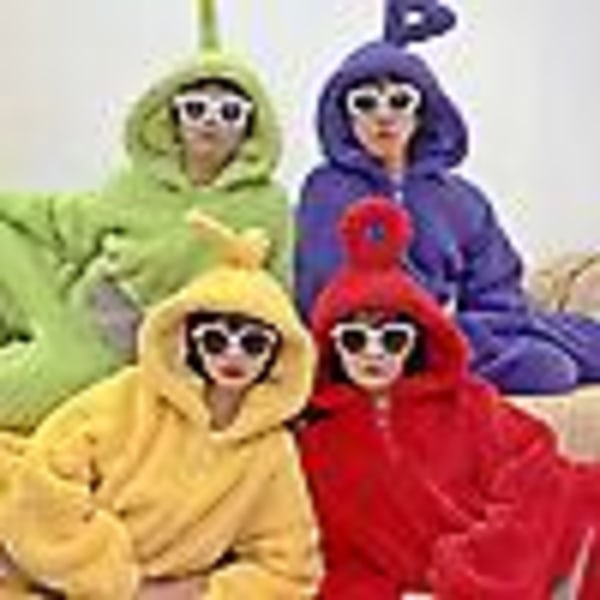 Unisex Teletubbies Kostymer Disi Onesies Lala Cosplay Pyjamas Vuxen Pyjamas Djur Sovkläder Jumpsuit Yellow XL