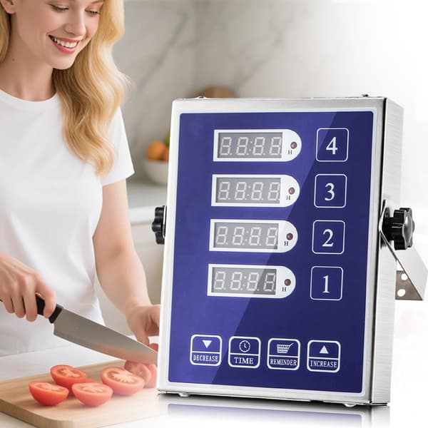Restaurant 4-kanals påminnelsestimer digital restauranttimer EU Plug
