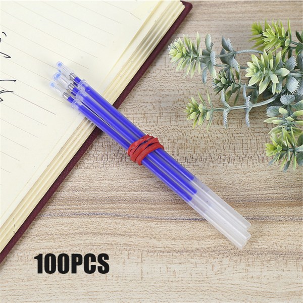 100 st värmeraderbar penna med hög temperatur försvinnande tygmarkeringspåfyllning Blue