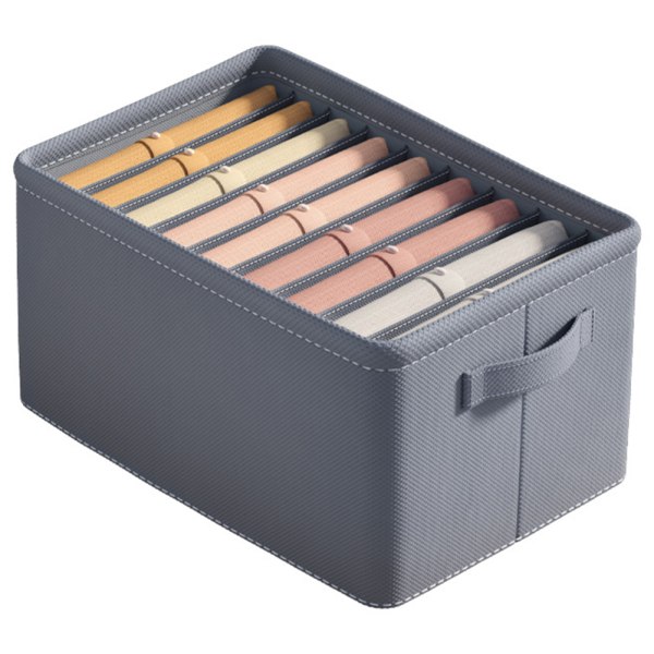 Garderob Förvaringslåda Byxor Skjorta Förvaringslåda Inbyggd PP-bräda Fack Kläder Finishing Box Large 7 Grid
