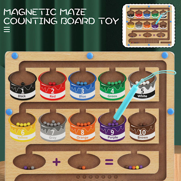 Magnetiska pärlor Sortering Labyrint Leksaker Färger Klassificering Pedagogisk labyrint Leksaker för vardagsrum Two in One