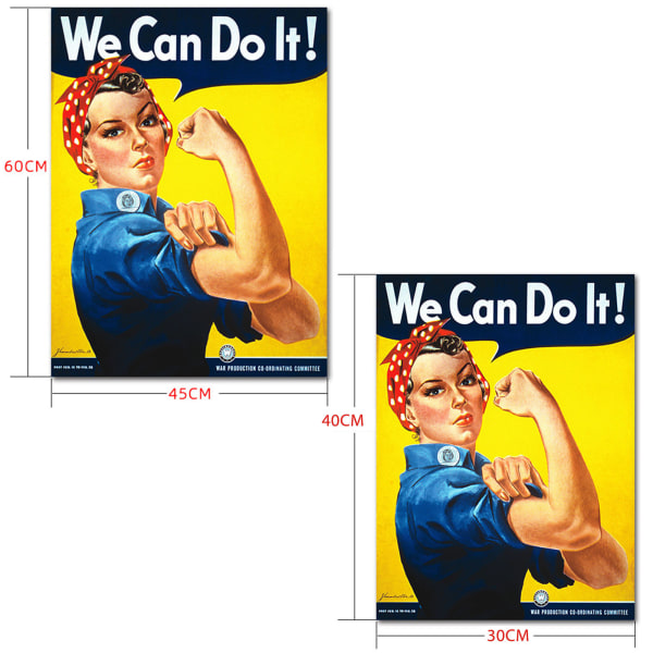 Feminist vintage affisch WWII skylt Hemmakontor Restauranger Väggdekorationer 18x24inch