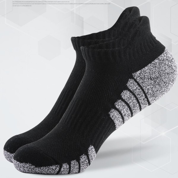 Förtjockad handduksbotten löpstrumpor Andas sköna golvstrumpor för män kvinnor 3 Black 3 Dark Gray L