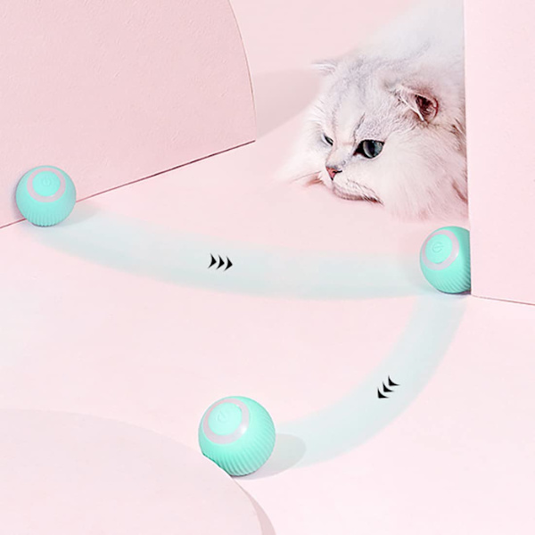 Katt Automatisk Rullande Boll Elektrisk Kattleksak Boll Interaktiva Kattleksaker Katt Leksaker rosa