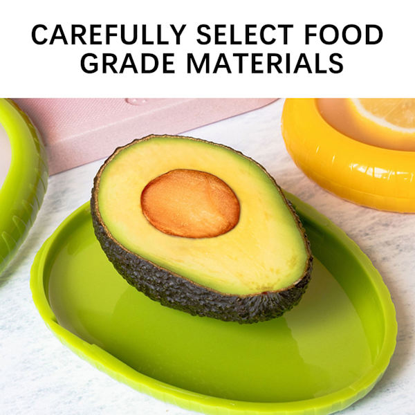 Silikonförvaring för frukt, återanvändbar matförpackning, platsbesparande frukt- och grönsaksskydd för köket LEMON