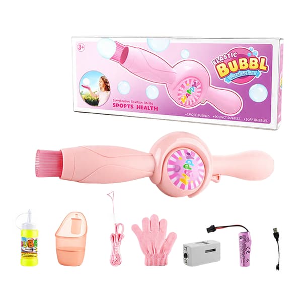 Elastisk Dimma Bubbelstav Leksak För Barn Interaktiv Dimma Bubbelmaskin För Vuxna Bubbelmaskin Pink