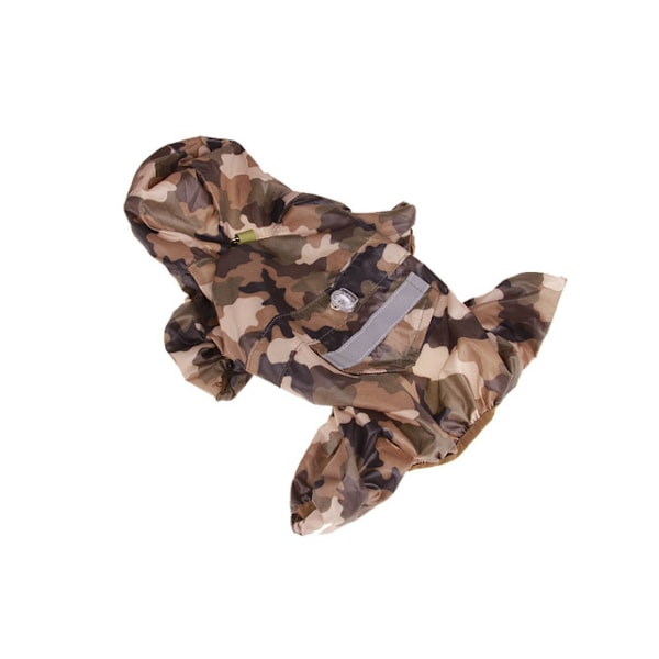 Pet Cat Hund Regnjacka Huva Reflekterande Valp Hund Regnjacka Utomhus Djurkläder Huva Vindtät Design Vattentät kappa Camouflage XL