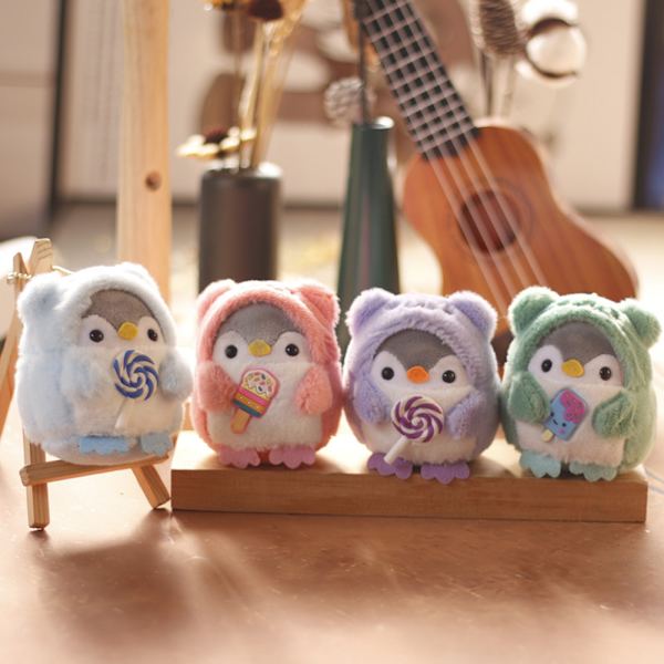 Lollypop Penguins Docka Plyschhänge Hängande Design Barn Doll Toy Plysch Nyckelring Blue