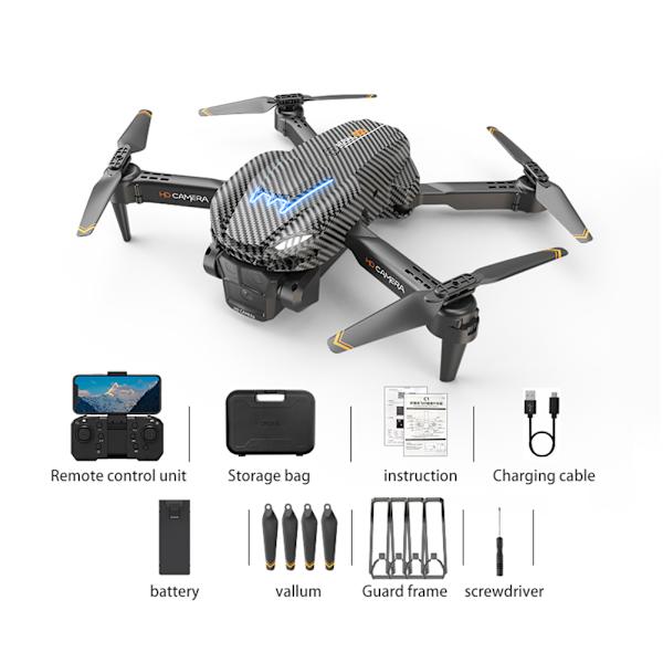 Vikbar trippellins kamera-drönare Optical Flows Positionering Quadcopters för nybörjare Carbon 1 battery