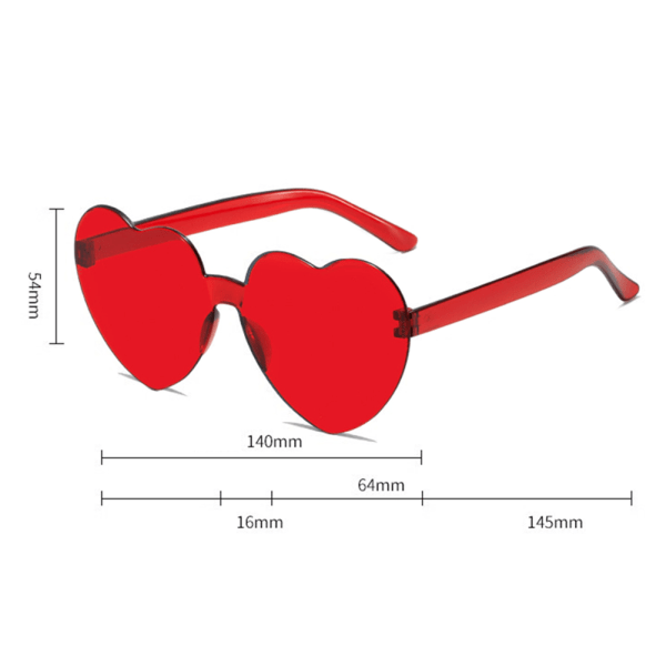 Love Heart Shape Solglasögon High Definitions Soltäta utomhusglasögon för utomhusresor Red