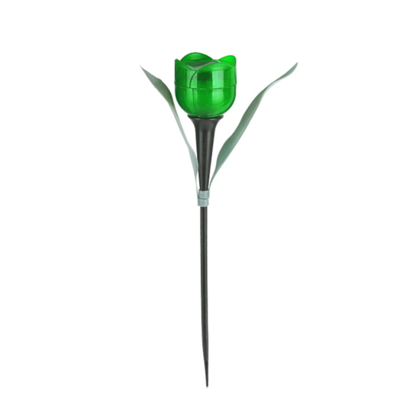 1 st trädgård tulpan blomma form LED sol drivna vattentät rör gräsmatta lampor stående dekor för gård utomhusfest Green