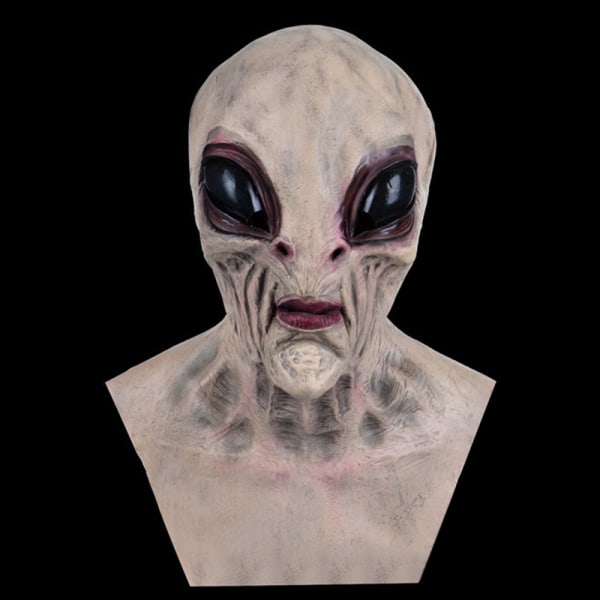 Aliens Latex Huvudbonader Halloween Maskerad Kostym Party Face Head Cover Skin Color