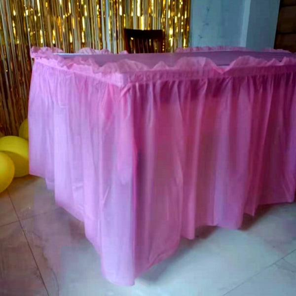 Vattentät oljetät duk Återanvändbar bordskjol rektangel cover för festbröllopsbankett Yellow Table Cloth   Table Skirt