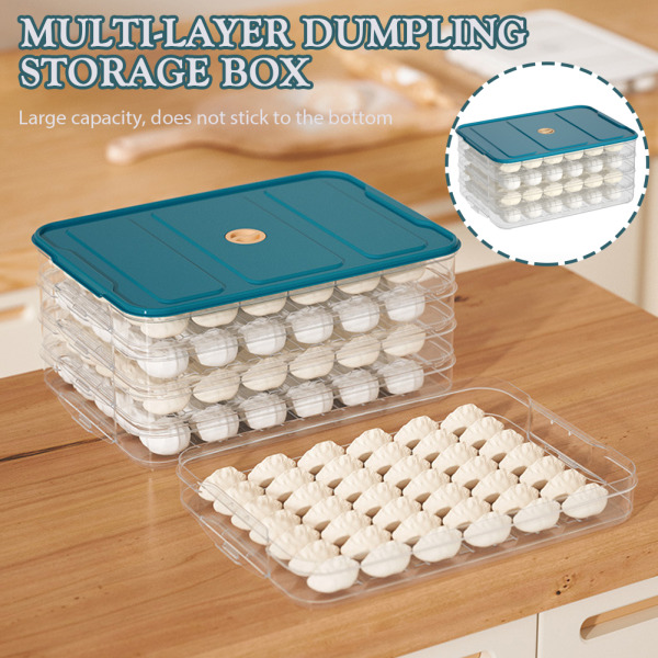 Dumplings Förvaringslåda Flerlager Pierogi-bricka Transparent snabbfryst Ravioli-låda för kylskåp White 1 Layer