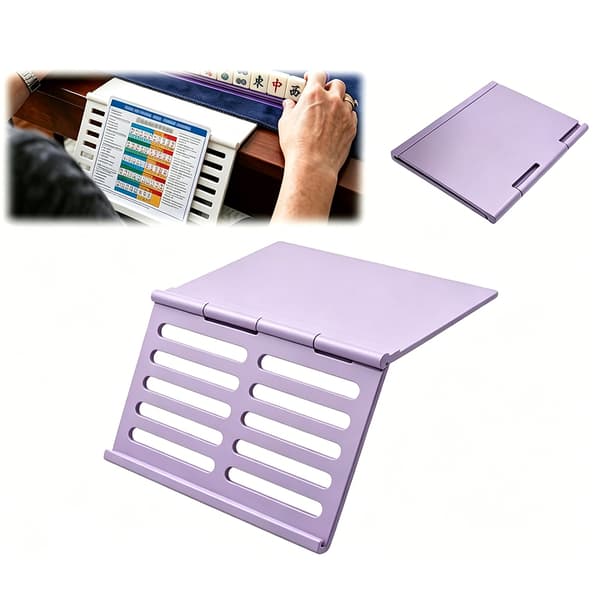Mahjong kortholder til bord under måtte, skydestativ, vinklet visning, foldbart design A Black
