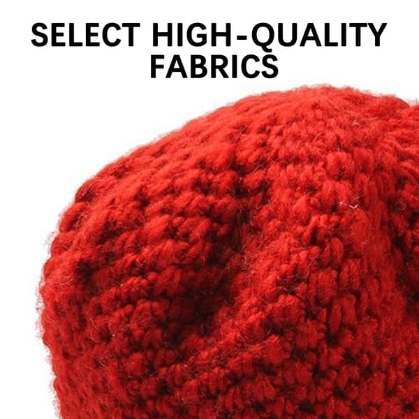 Höst Vinter Varm Förtjockad Ullhatt Utomhus Varma Öronmuffar Stickad Hatt Bright Red