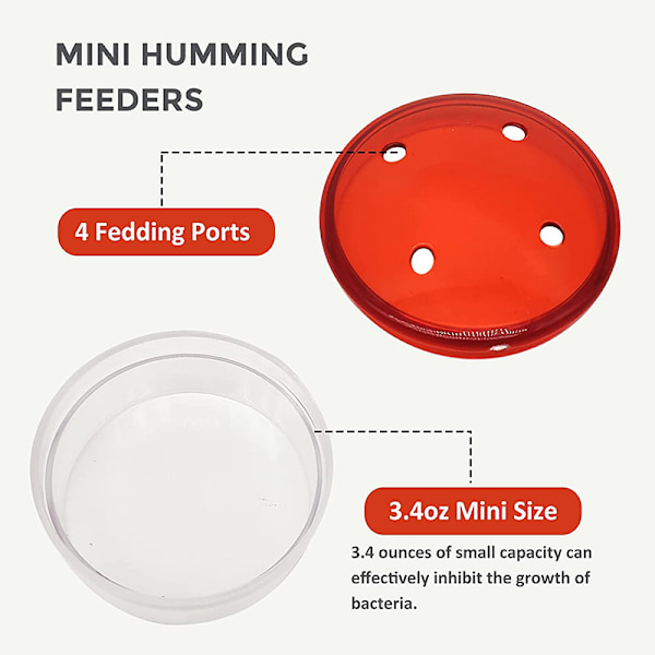 Kolibrimatare för utomhusbruk Unik design med röda bär Matningsanordning för hängande fåglar med abborre för trädträdgård Round Bird Feeder