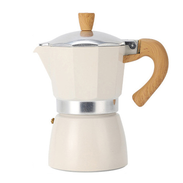 V-formad pip Moka Pot Högtrycksutvinning Kaffekannor för kök White