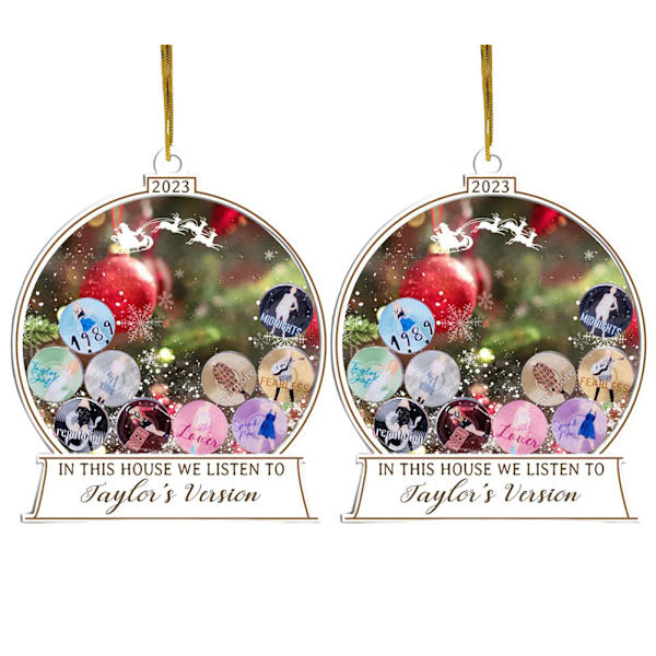 I det här huset lyssnar vi på Taylors version Prydnad Lätt julfestdekoration för julgran 2pcs