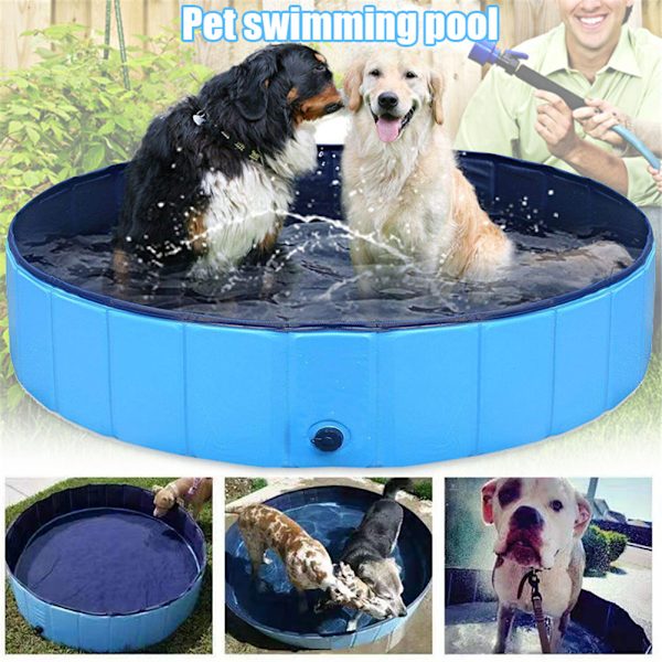 Hundpool hopfällbar sällskapsdjursbadpool hopfällbar för valp katt barn trädgård utomhus