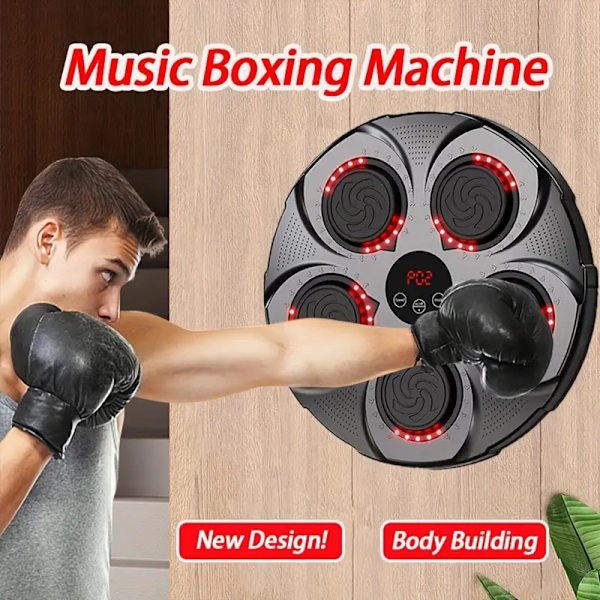 LED Music Effect Boxningsmatta Multipurpose Rapid Rebound Boxning Training Pad Fitness Utrustning Red