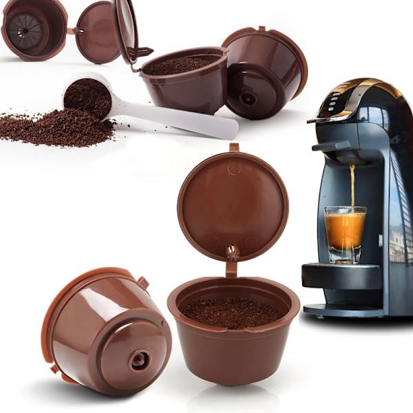 1 st Återanvändbara kaffekapslar kopp sked set Kompatibla Dolce Gusto-maskiner Red