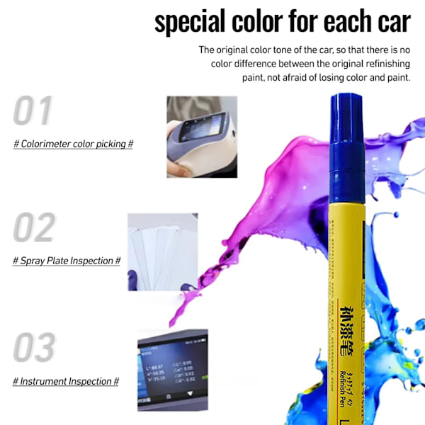 Billack-penna för touch-up, snabb torktid, vattentät, reparerar repor på bilen, för bilvård Dark Grey