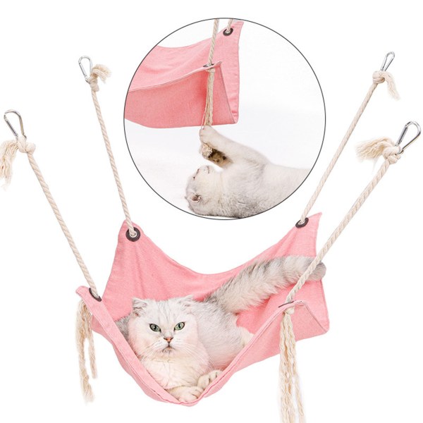 Cat Hängmatta Hängande Mjuk Andas Säng Tofs Dekor För Små Djur Light Grey