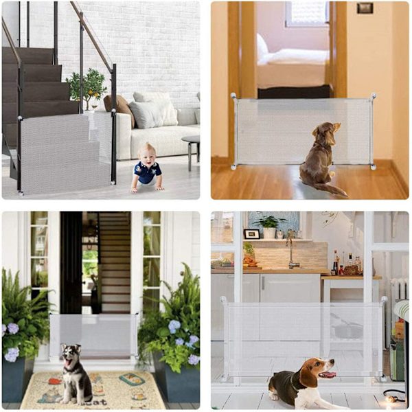 Hushållens Magic Dog Gate justerbar bredd Pet staket trappa skyddsnät White 72*100cm