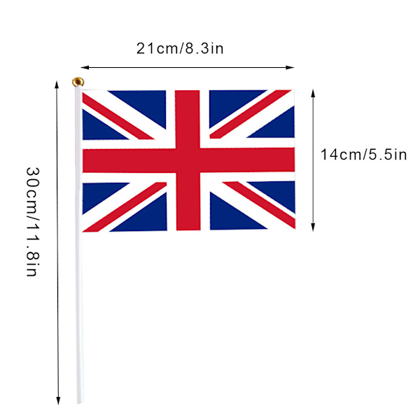 British National Flag Handhållen Stick Flag Celebration Supply för inomhus utomhus 1