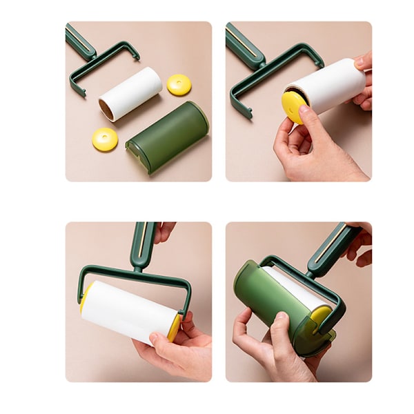 Sticky Lint Roller Fluff Cleaner Remover med cover avdragbar smutsdekal Rengöringstillbehör för kläder soffa husdjurshår White