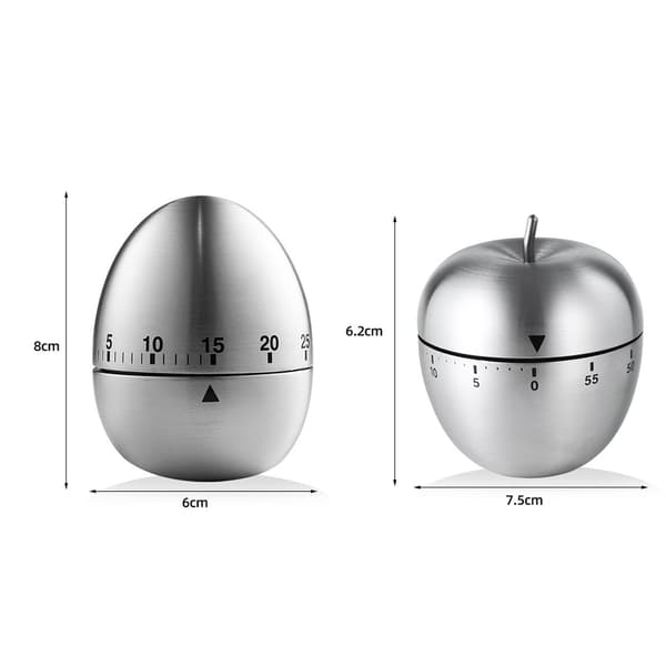 60 minuter Ägg/äpplen form Kök Mekanisk timer Multifunktionell nedräkningspåminnelse för hemköksstudie Egg