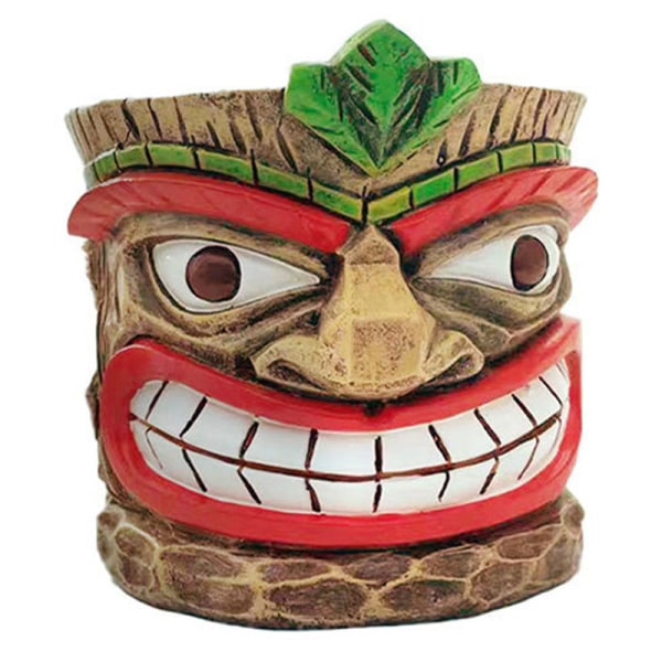 Tiki Planter Kruka Suckulent Totem Krukdekorationer Harts hantverk Blomkrukor Trädgårdsdekorationer Multicolour