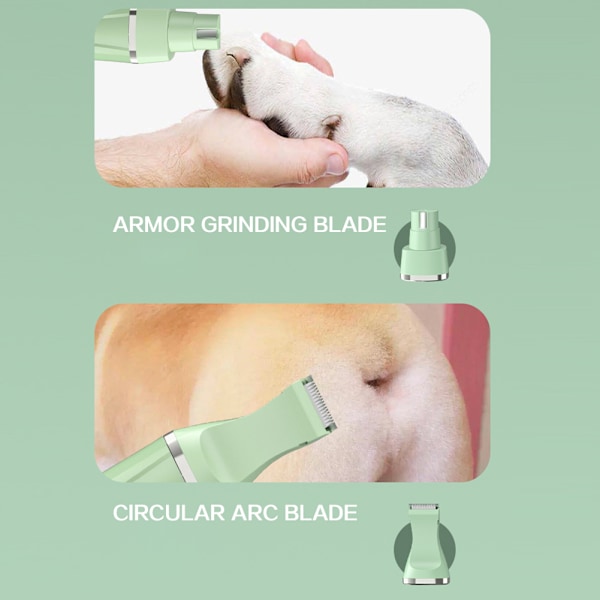 Multi In 1 Kæledyrspote Trimmer Genopladelig Vandtæt Kæledyrspleje Barbermaskine Digital Display Professionel Kæledyrsklipper Til Hunde Kat Bright And White Two In One