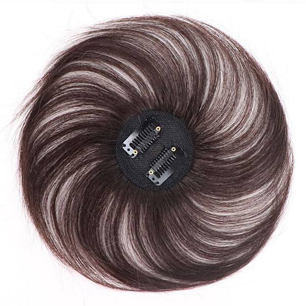 Clip-On Hair Topper Straight Extension Cover Vit Sparse Hair Hairpiece NATURAL BLACK