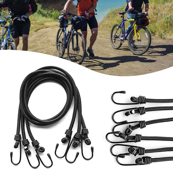 10 st Elastiskt surrningsrep med krokar Robust justerbar spänngummi för lastbilsmotorcykel One Set