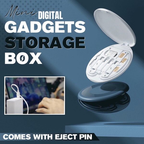 Mini Digital Gadgets Förvaringsbox Universal Smart Adapter Set för utomhusresor Blue
