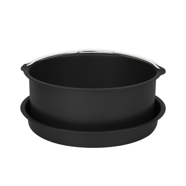 Nonstick bakform set belagd rund bakpanna & gryta med handtag kolstål kaka pizza panna kök bakning stencil Black 6 Inches
