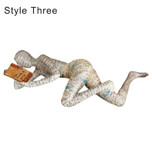 Läsning Kvinnor Resin Ornament Collectible Statyett Skulpturer Vardagsrum Inredning Style Three